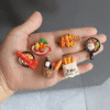 12-Pieces, Set of Charming French Baguette, Toast & Egg Tart Refrigerator Magnets.