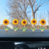 5 pcs, Set of Cute Sunflower Bobblehead Ornaments, Floral Dashboard And Rear view Mirror Decorations, Made of Resin