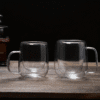 2pcs, 350ml, Borosilicate Double-Layer Glass Mugs for Home & Office  Use, Transparent Heat-Insulated Water Cups with Handles, Prevent Burns.