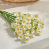6 pcs, 60-Head Artificial Daisy Flowers Bouquet - Realistic White & Yellow Artificial Daisies for Home, Office & Garden Decor
