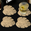6 pcs, Leaf style Coaster, EVA Rubber Heat Resistant Mats.