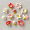 12 pcs-Pack New Pink Peach Blossom Charms with Magnets, For Refrigerator / Message Board Decoration.