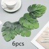 6 pcs, Green Leaf Coasters - EVA Heat-Resistant Non-Slip Drink Mats, Hand Washable and Reusable Coasters.