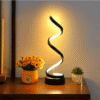1Pc, Modern Spiral Desk Lamp - Metal & Plastic Adjustable Lighting with Cord, Soft Glow, Switch Control, for Various Room Types, USB Powered