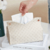 1pc, Strong Fabric Tissue Box Cover, Aesthetic Napkin Storage Case for Home & Office Décor.
