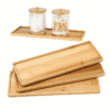 1 Pc, Bamboo Tray, Rectangular Wooden Tea Tray, Bathroom Countertop Tray, Vanity Makeup Tray, Food Coffee Tea Snack Paper Towel Candle Tray.
