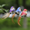4 Pcs, Vibrant Colorful Artificial Feather Bird Ornaments with Clips