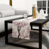 1 Pc, Cherry Blossom Flowers Table Runner,  Woven Rectangular Tabletop Decor Asian Japanese Beige.