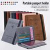 1 pc, Faux Leather Travel Passport Wallet - Stylish Design, Multiple Compartments for Cards, Cash, Sim Cards, Perfect for Business Trips And Vacations