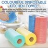 50 Pcs Roll, Reusable Disposable Kitchen Cleaning Cloths - Oil-Free, Multi-Purpose Towels for Surface Cleaning, Dishwashing & Scrubbing