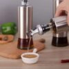 1 pc, Oil Dressing Jar, Glass & Stainless Steel, 300 ml, With Controlled Flow Lid, Elegant Design For Modern Kitchen