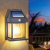 1 pc, Solar Wall Light With Motion Sensor Feature, LED Filament, High Brightness, 3 Brightness Modes, Waterproof Design.