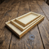 3 pcs set, Rectangular Wooden Breakfast Serving tray, Durable Quality For Home/Kitchen/Restaurant/Outdoor Use