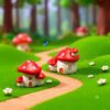 2 pcs set, Mini Mushroom House Resin Figurines, Mini Fairy Garden Accessories for Micro Landscape, Terrarium Garden Home Decor