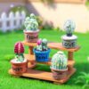 7 pcs set, Mini Cactus Potted Plants Figurines, Cute Colorful plants for Home, Office, DIY Mini Garden decoration