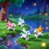 4 pcs set, Mini Flying Horse, Cute Colorful Fairy Winged Pegasus Horse Ornaments for Home, Office and Car Decoration