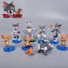 9 pcs set, Tom & Jerry Action Figurines, Cute Realistic Cartoon Gift Set, Home Office Car Decor, Birthday Cake Decoration