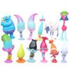 12 pcs set, Trolls Movie Action Figurines, Cute Realistic Cartoon Gift Set, Home Office Car Decor, Birthday Cake Decoration