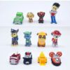 12 pcs set, Paw Patrol Action Figurines, Cute Realistic Cartoon Gift Set, Home Office Car Decor, Birthday Cake Decoration