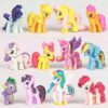 12 Pcs Set, My Little Pony Action Figurines, Cute Realistic Cartoon Gift Set, Home Office Car Decor, Birthday Cake Decoration