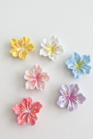 6 Pcs set, 3D Flowers Refrigerator Magnets, Realistic, Colorful mini Resin Charms for Kitchen & Home Fridge Decor.