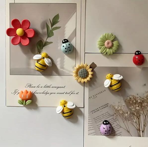 10 Pcs, Kawaii Plant Refrigerator Magnets: Adorable Fridge Stickers for Home Decor. - Image 2