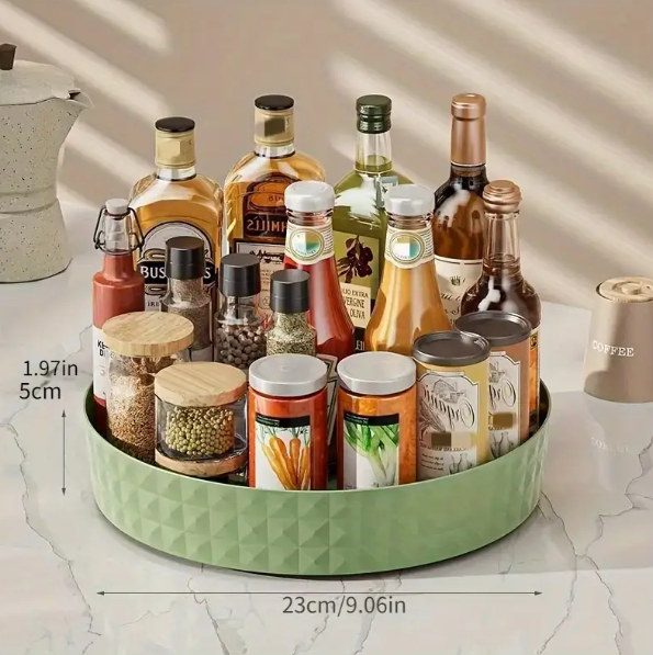 1pc, 360° Rotating Turntable - Multifunctional Storage Tray for Bathroom, Kitchen, Cosmetic, Skincare. - Image 2