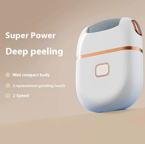 1pc Rechargeable Electric Foot Grinder for Cracked Heels - 3 Replacement Grinding Heads, 2-Speed Settings, Easy to Use with USB Charging. - Image 3