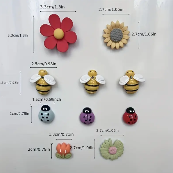 10 Pcs, Kawaii Plant Refrigerator Magnets: Adorable Fridge Stickers for Home Decor. - Image 3