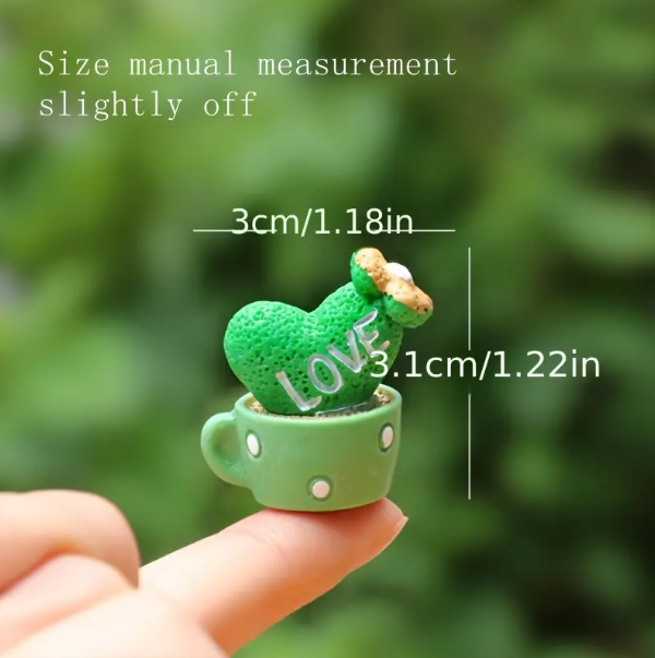 4pcs Mini Cactus Ornaments with Smiling Faces - Durable Plastic Tabletop Décor for Home, Office, Desk. - Image 2