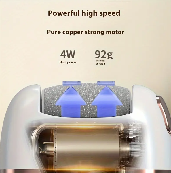 1pc Rechargeable Electric Foot Grinder for Cracked Heels - 3 Replacement Grinding Heads, 2-Speed Settings, Easy to Use with USB Charging. - Image 4