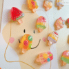 12 pcs, Refrigerator Magnets Fruit Ice Cream Popsicle Strawberry Watermelon Kiwi.