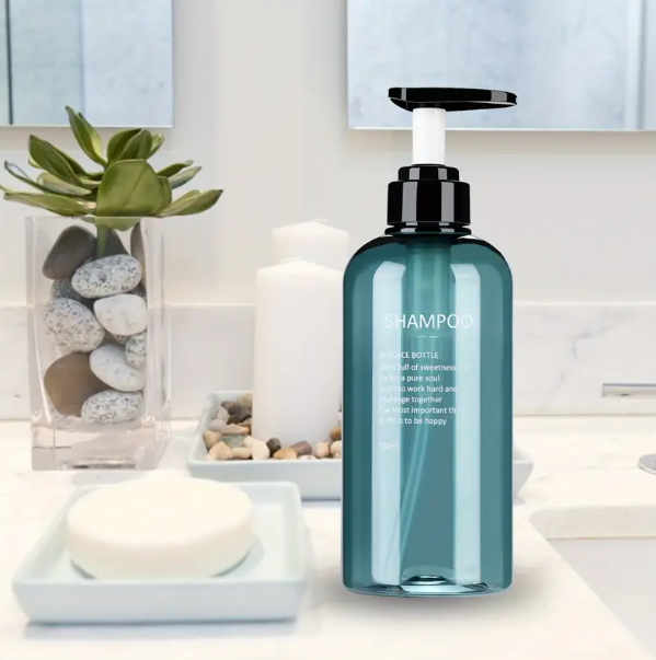 Set of Three, 500ml Reusable Plastic Bottles for The Bathroom, Including a Pump Dispenser for Shampoo, Conditioner, And Body Wash. - Image 3