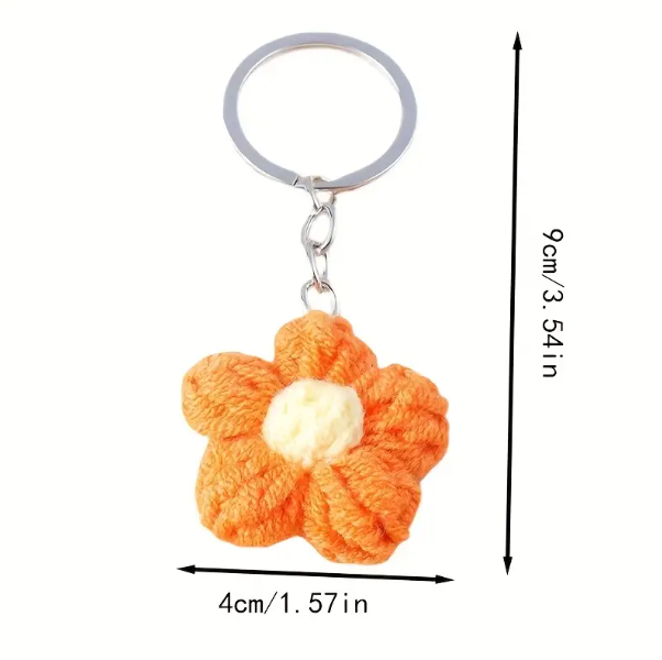 2 pcs, Stylish Handmade Crochet Faux Wool Keychain for Mobile, Bags, Random Colours.. - Image 4