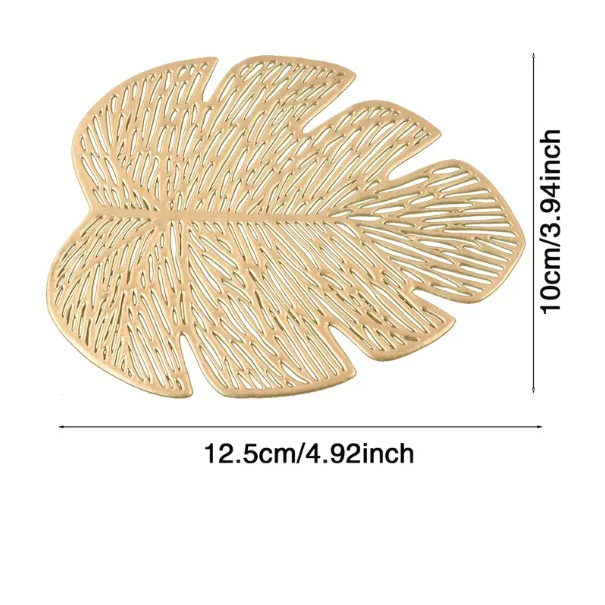 6 pcs, Leaf style Coaster, EVA Rubber Heat Resistant Mats. - Image 2