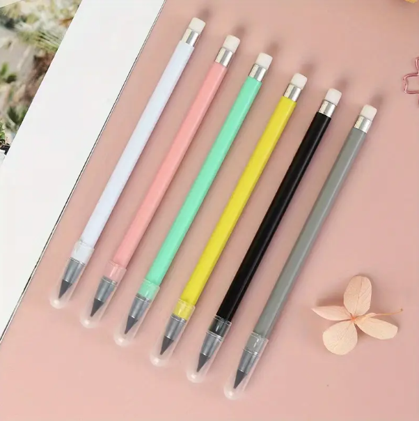 1 pc, Pencil that Never Runs Out No Need For Sharpening, New-Black Tip Technology with Eraser, Macaron Color, Durable and Creative Pencil. - Image 6