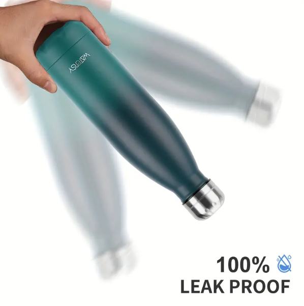 1pc 500ml/17oz Stainless Steel Drinking Water Bottle - BPA-Free - 24 Hours Cold & 12 Hours Warm - Leak-Proof - Thermal Sport Bottles, 2 sealing. - Image 5
