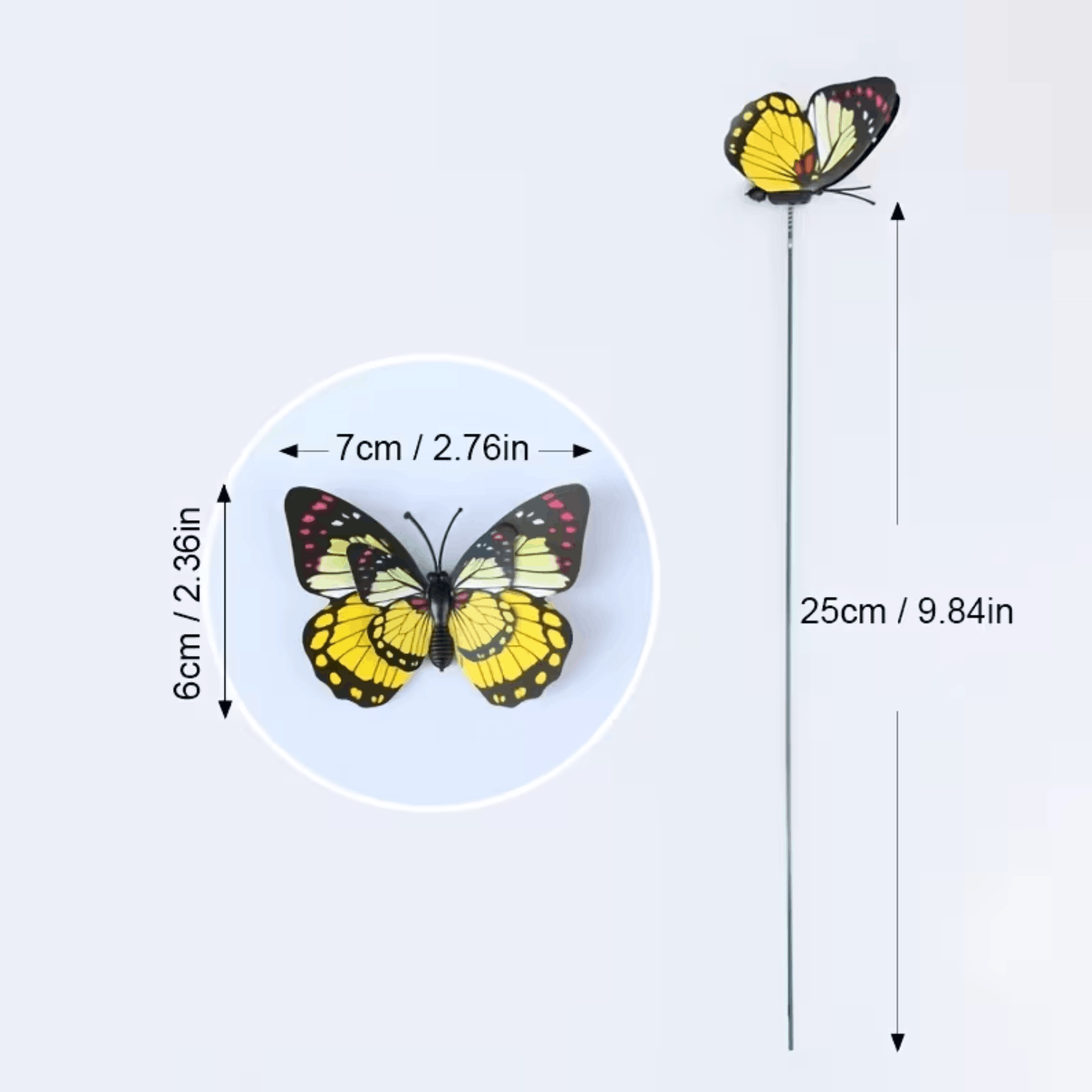10 Pcs, Double Wings Butterfly Stakes, Waterproof Butterflies Stakes Indoor/Outdoor Garden Ornaments, Patio Decor. - Image 2