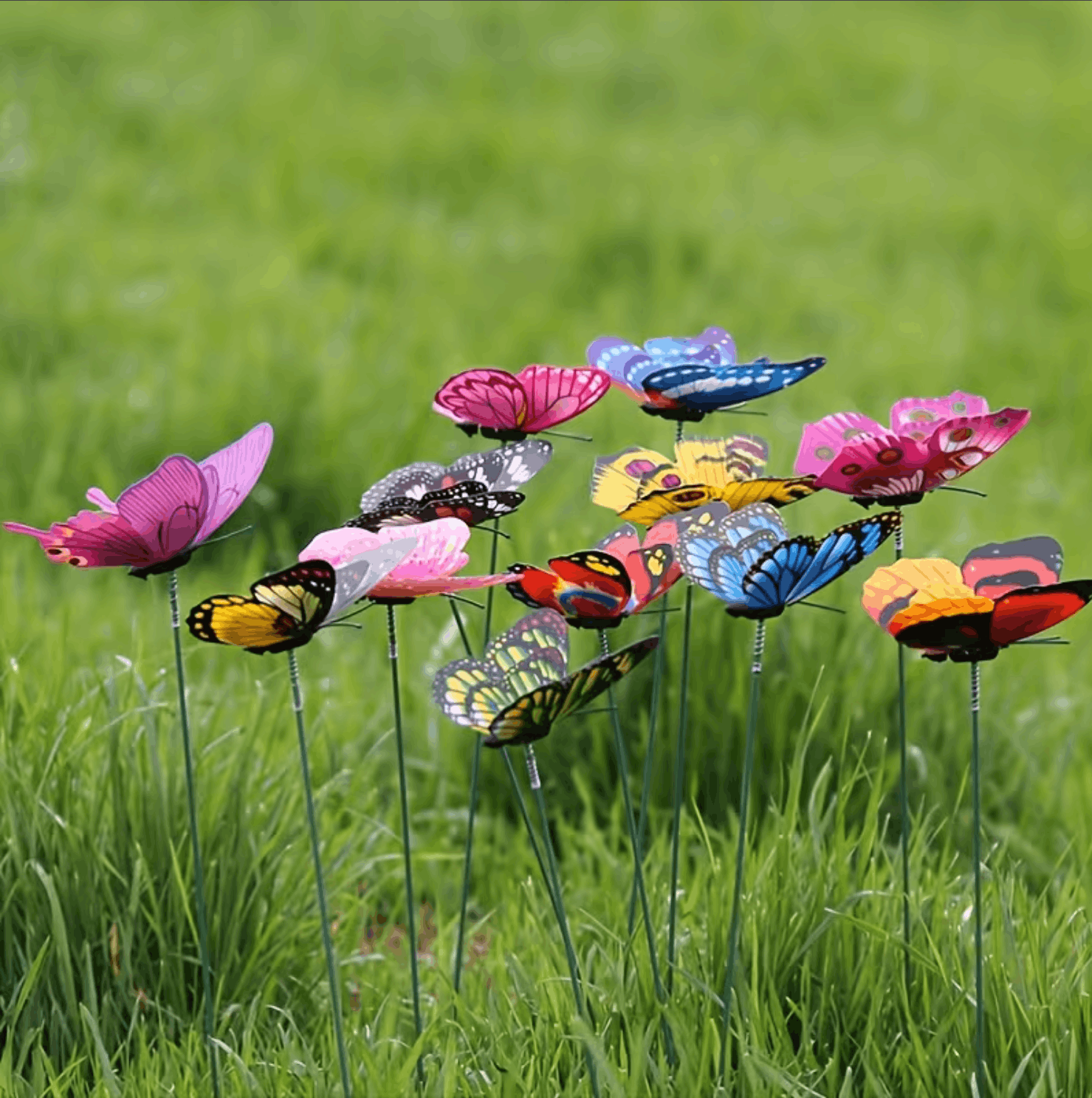 10 Pcs, Double Wings Butterfly Stakes, Waterproof Butterflies Stakes Indoor/Outdoor Garden Ornaments, Patio Decor. - Image 8