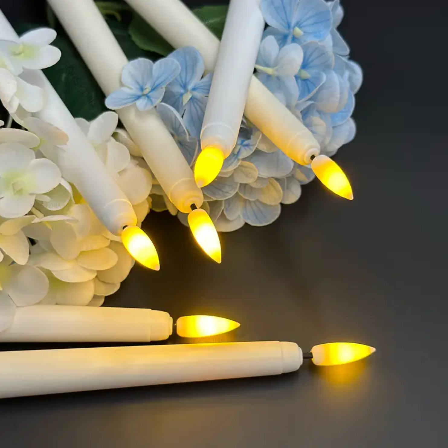 1 pc, LED Flickering Flame Taper Candle, 3D Wick Warm Light Battery Operated. - Image 2