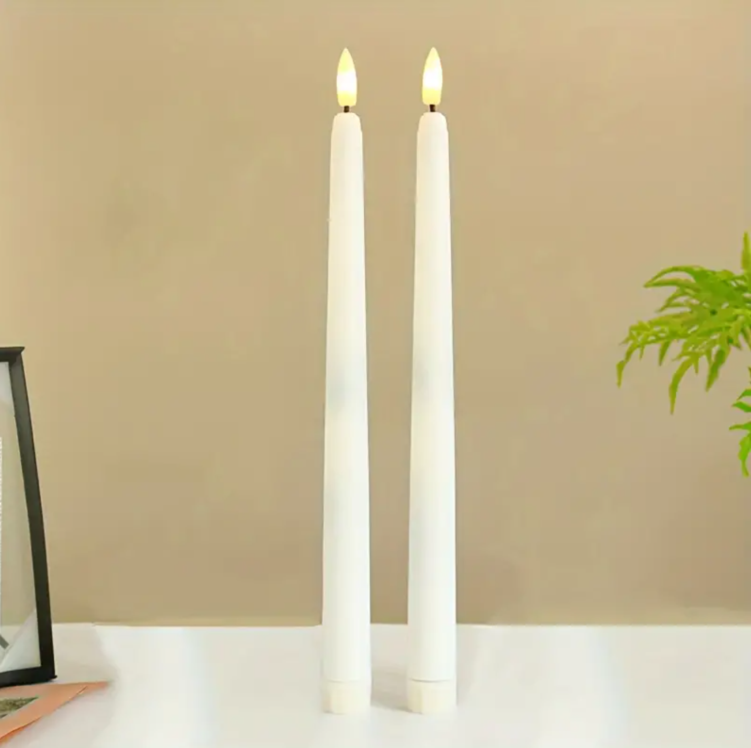 1 pc, LED Flickering Flame Taper Candle, 3D Wick Warm Light Battery Operated. - Image 8