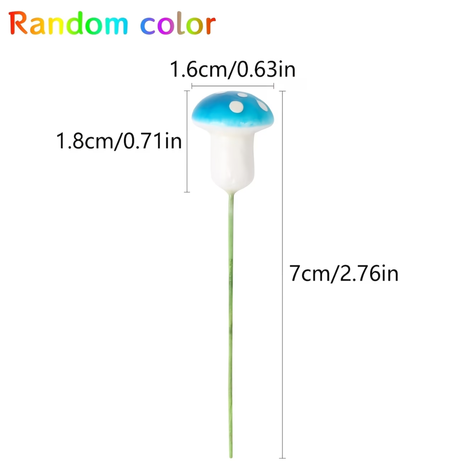 10 Pcs, Colorful Plastic Mushroom Figurines, Garden and Plants Pot Decoration. - Image 2