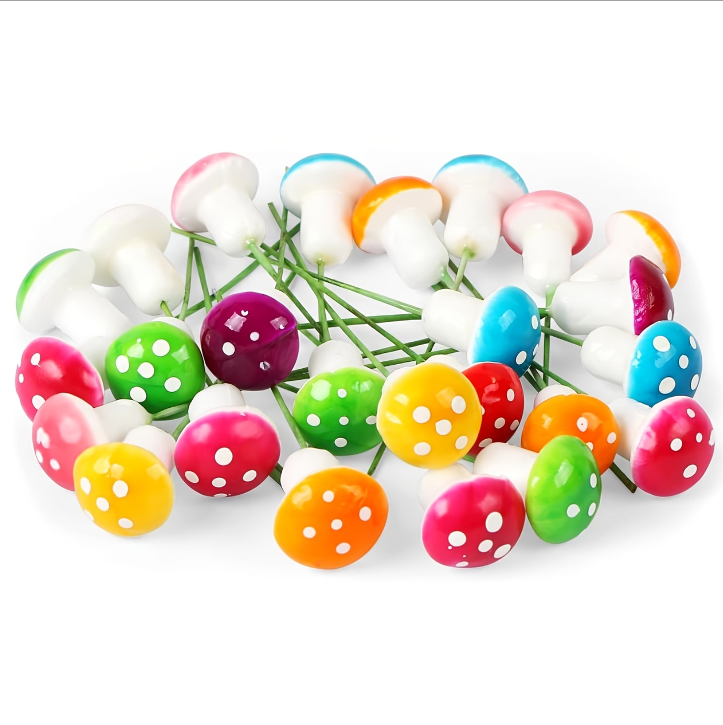 10 Pcs, Colorful Plastic Mushroom Figurines, Garden and Plants Pot Decoration. - Image 8