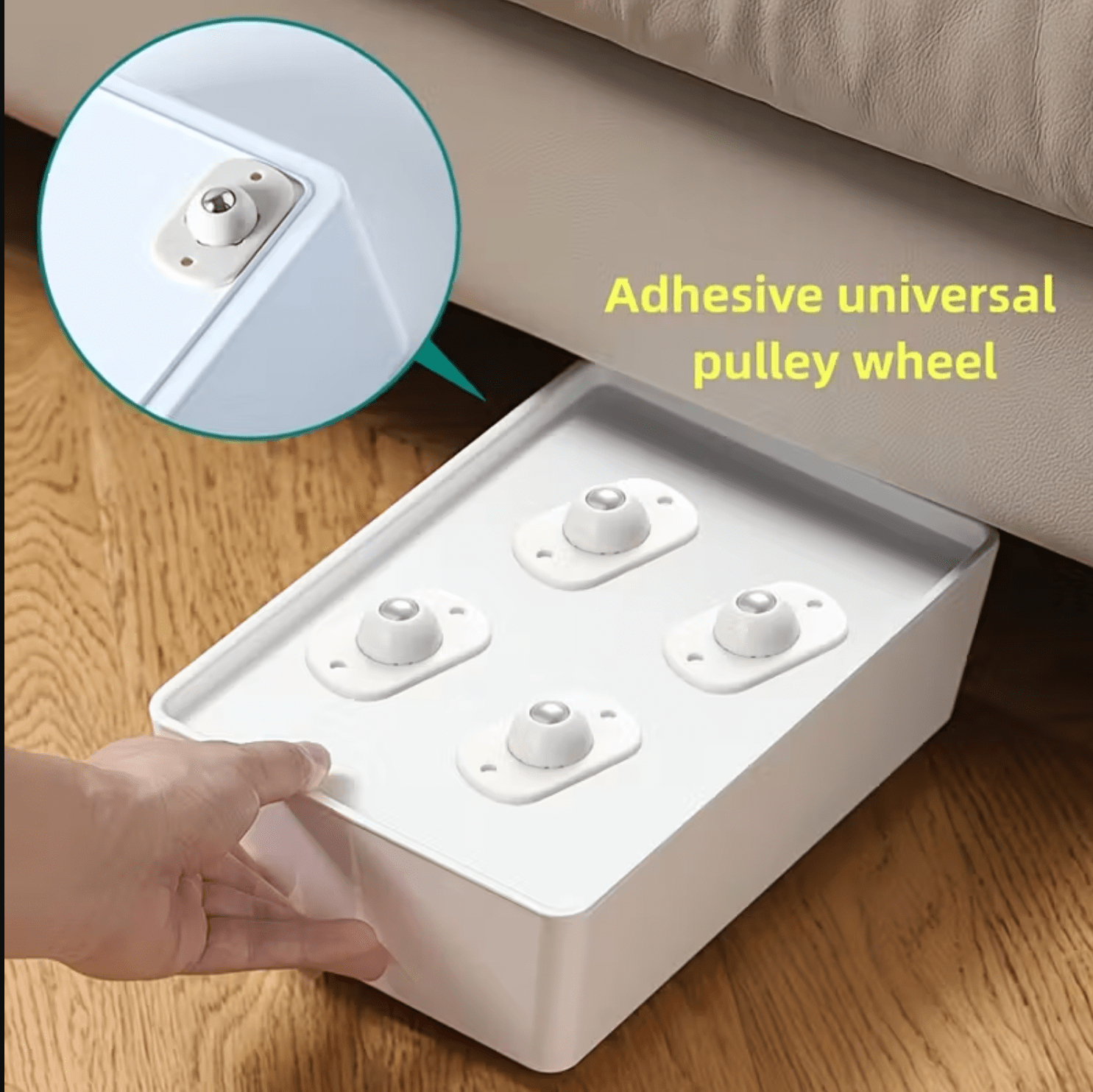 4 Pcs, Self-Adhesive Universal Ball Casters, Rotating Metal and Plastic Pulley Wheels for Small Appliances, Storage Box and Trash Cans. - Image 2