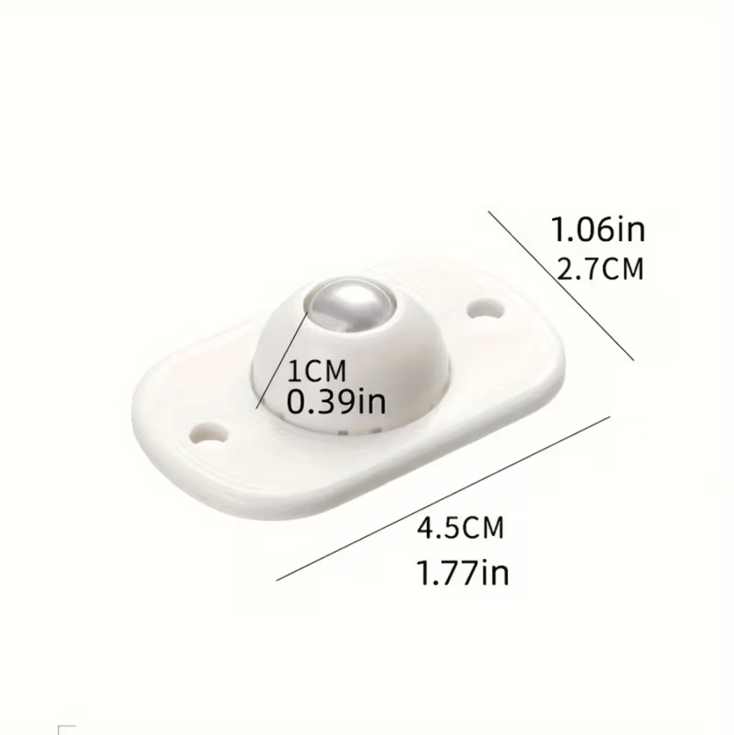 4 Pcs, Self-Adhesive Universal Ball Casters, Rotating Metal and Plastic Pulley Wheels for Small Appliances, Storage Box and Trash Cans. - Image 3