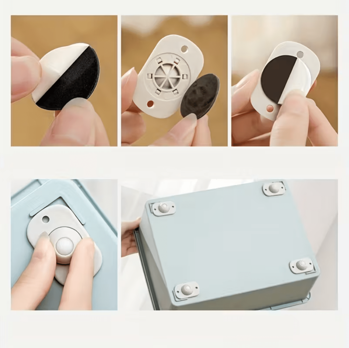 4 Pcs, Self-Adhesive Universal Ball Casters, Rotating Metal and Plastic Pulley Wheels for Small Appliances, Storage Box and Trash Cans. - Image 6