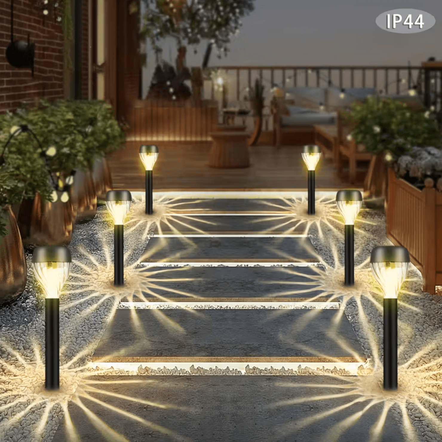 4 Pcs, Garden Decor Solar Lights - Intelligent On/Off, Solar Powered, IP44, Suitable for Lawn, Backyard, Path, Private Road, Garden, Patio and Deck Outdoor Solar Lights - Image 4
