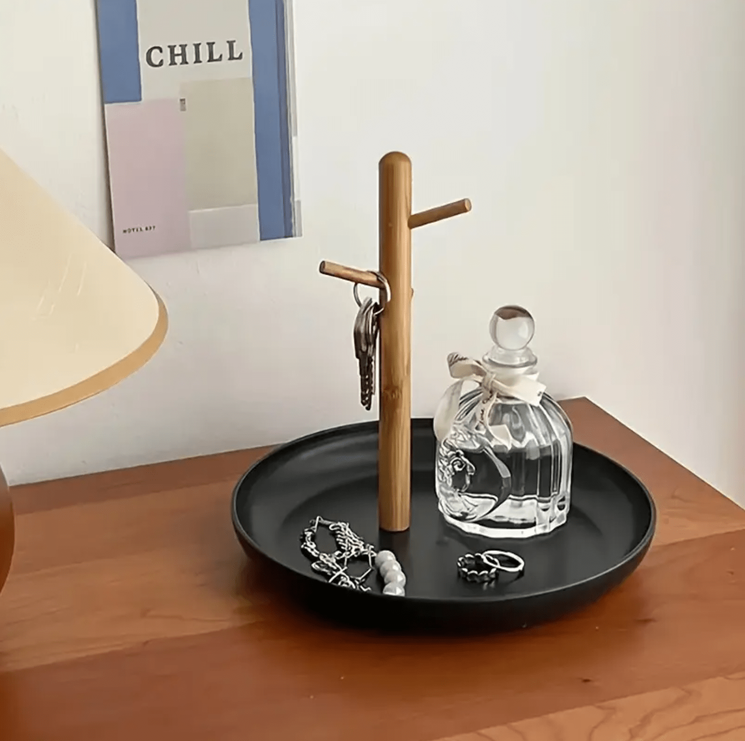 1 Pc, Nordic Entryway Table, Console Storage Tray, Keys, Jewelry, Perfume Storage Tray, For Lobby, Living Room, Bed Room, Office. (Black)