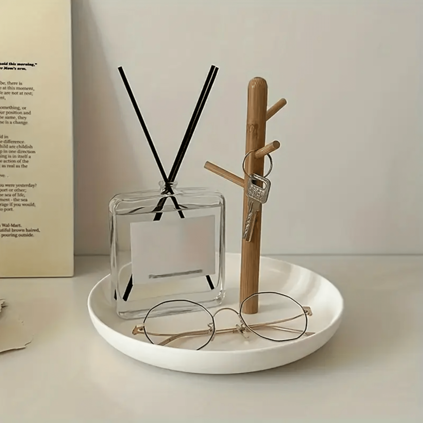 1 Pc, Nordic Entryway Table, Console Storage Tray, Keys, Jewelry, Perfume Storage Tray, For Lobby, Living Room, Bed Room, Office. (White)