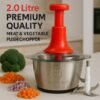 2.0 L, Stainless Steel Vegetable & Meat Push Chopper, Premium Quality Multipurpose Grater With Safe Design